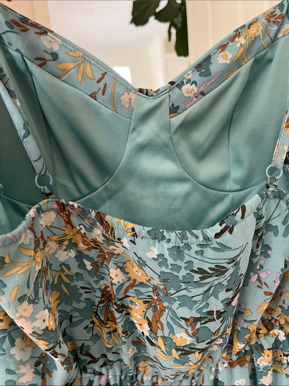 Lily Rose junior Aqua Floral High-Low Slip Dress size L - Picture 9 of 9